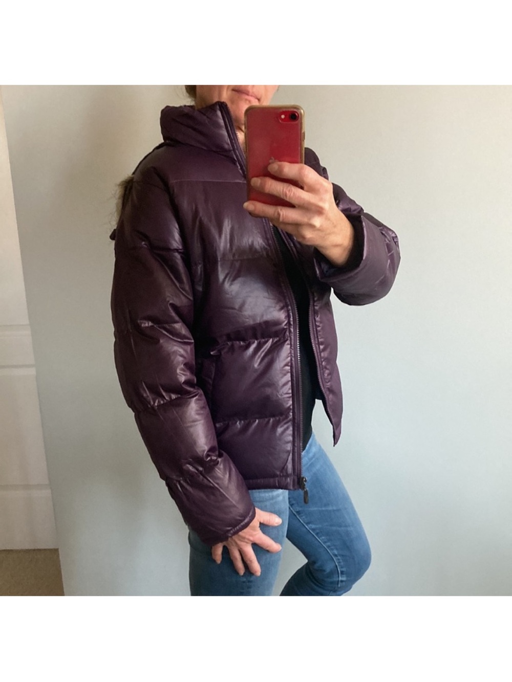 Purple Hooded Puffer Jacket - Picture 4 of 11